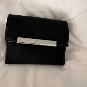 Gucci Black Wallet with Silver Bar